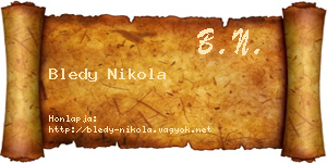 Bledy Nikola névjegykártya